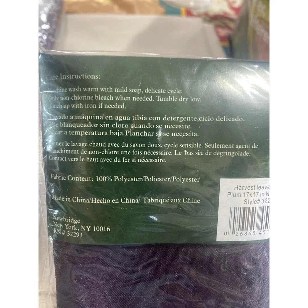 Harvest‎ Table Cloth & 4 Napkins Linens Purple Holiday At Home 60